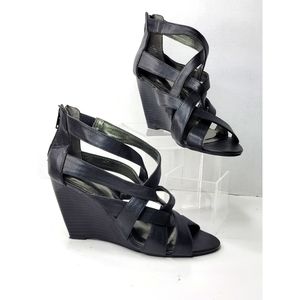 💥Worthington  - Black Strappy Wedges